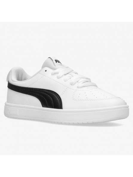 deportiva puma Classic JR en blanco con detalle en negro, para cole con cordones