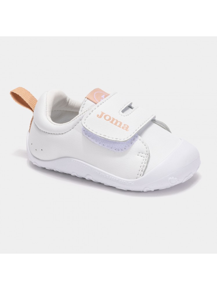 Deportiva Joma TEDDY White-Pink respetuosa para los primeros pasos del bebe.